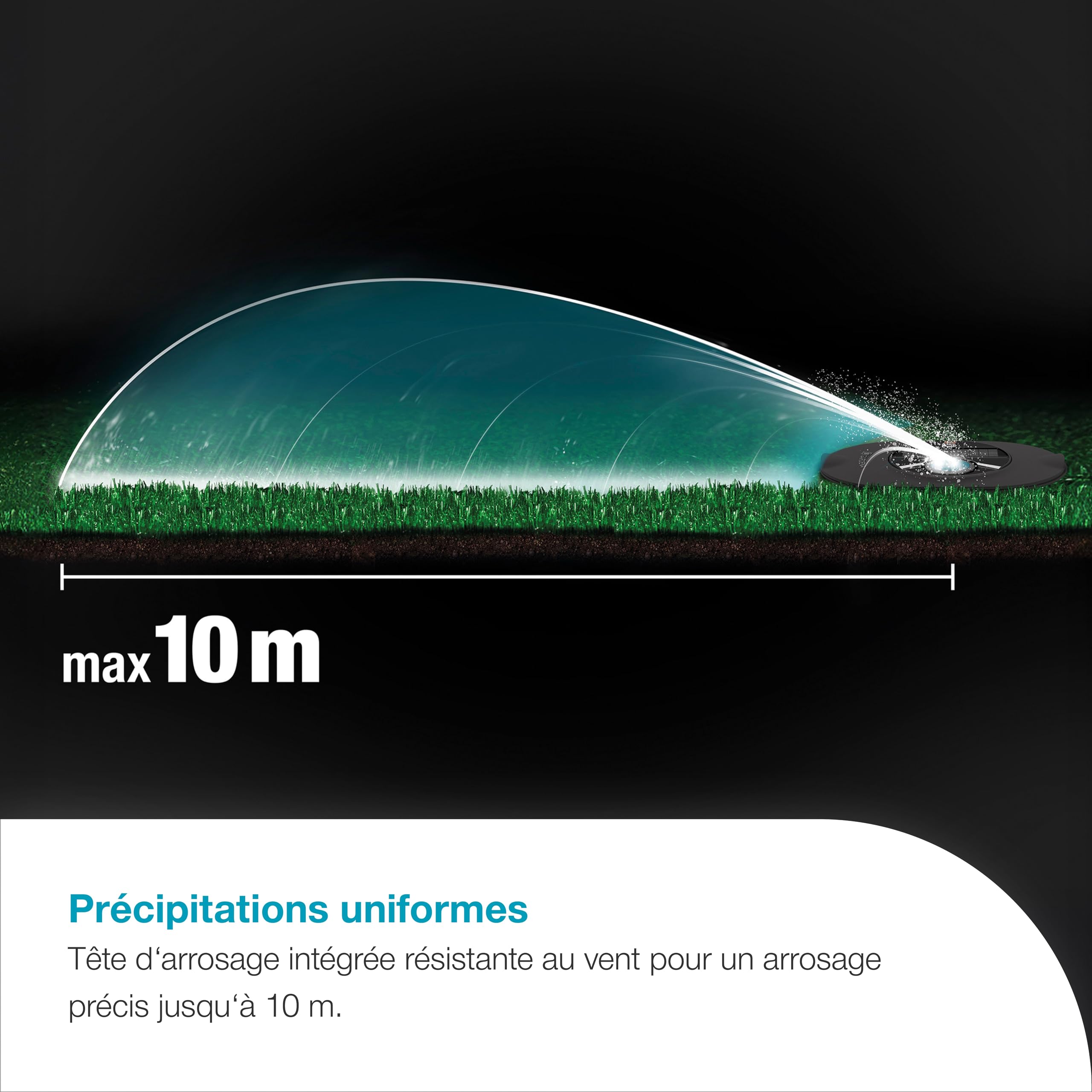 Gardena Système d'arrosage par canalisation AquaPrecise: économie d'eau, arrosage précis pour pelouses jusqu'à 320 m², commande Bluetooth, installation facile (16001-20)