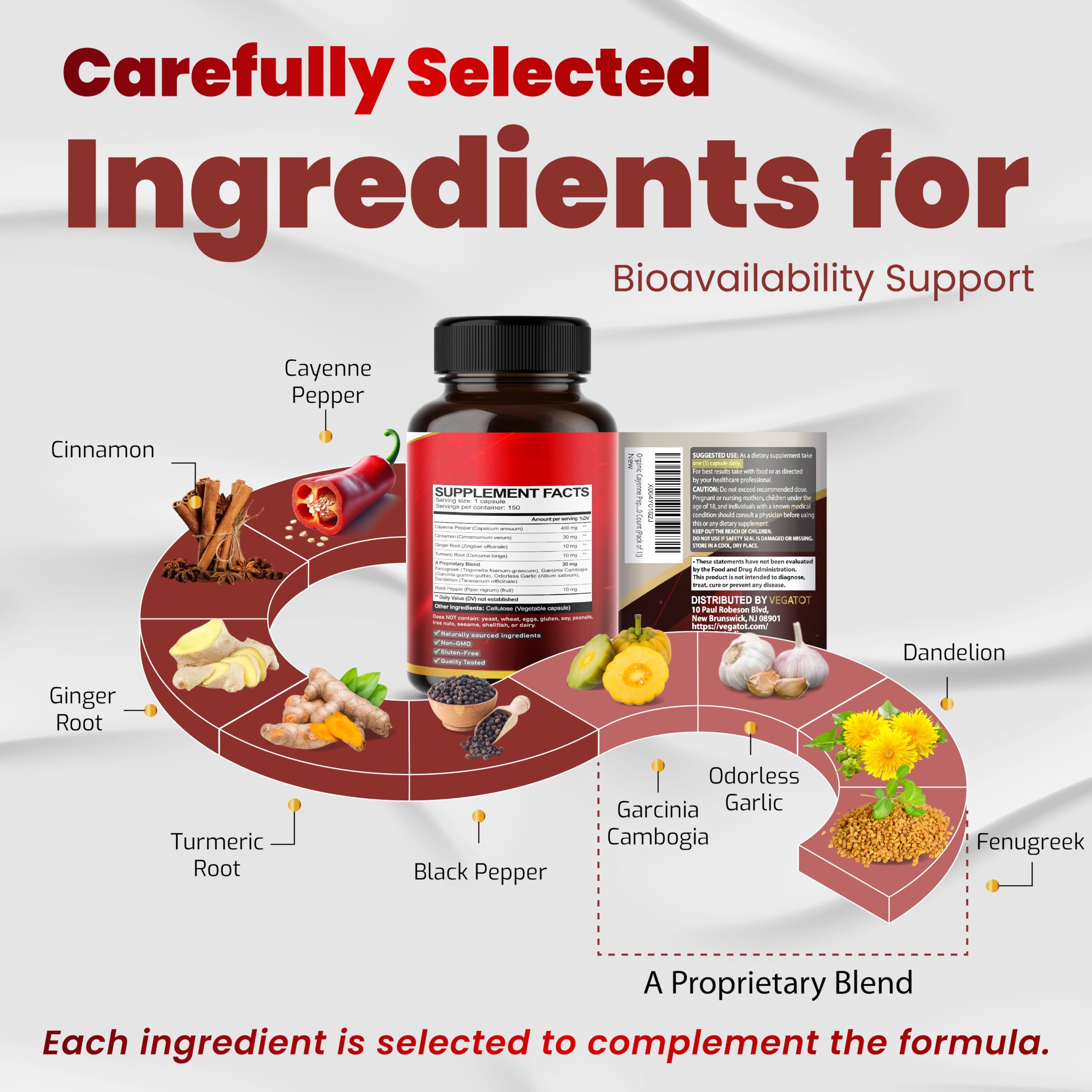 Cayenne Pepper 9-in-1 Digestive & Metabolic Support, 150 Capsules — Amazon image 2