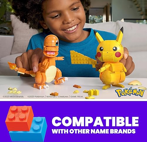 Miniatura 2 de MEGA - Juego de juguetes de construcción Pokémon Kanto Region Trio con 529 piezas y 3 personajes posables, 4 pulgadas de alto, para niños