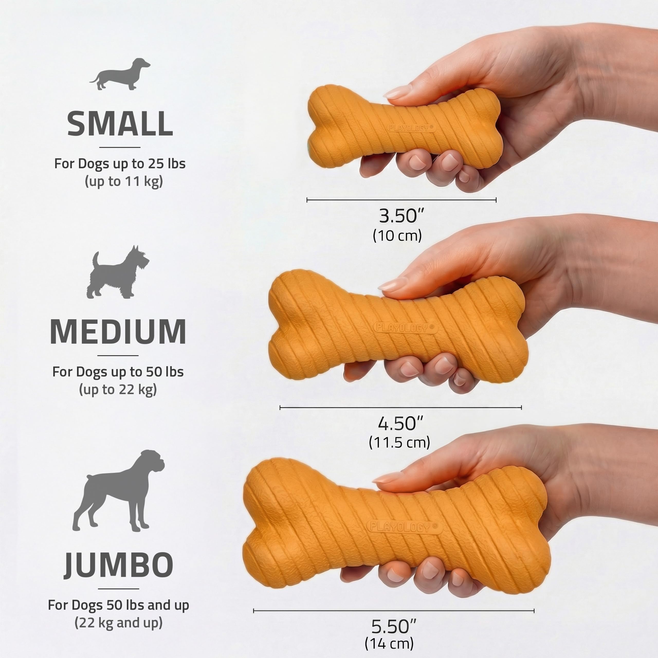 Playology Hundespielzeug, zweilagiger Knochen, langlebiges Kauspielzeug für Hunde, Jumbo-Kürbis-Gewürz-Duftspielzeug, leicht zu reinigen und aus ungiftigen Materialien hergestellt
