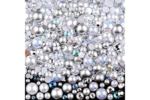 75g Mix Resin Pearls Rhinestones Kit in White