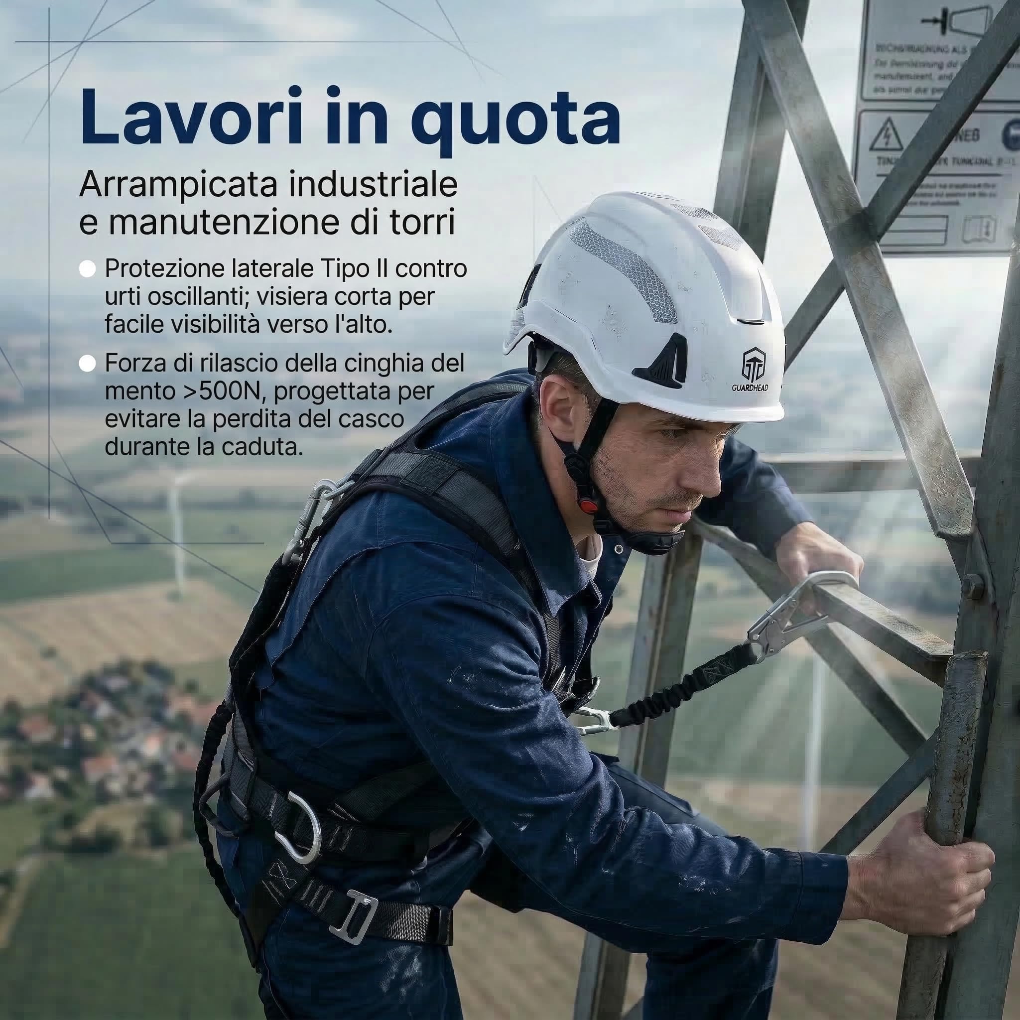 Casco di sicurezza da lavoro W6000C, EN 397 tipo 2 & EN 50365 classe 1, casco da costruzione isolato 1000 V/20 kV, casco di sicurezza con guscio interno in EPS per cantieri, industria e lavoro in