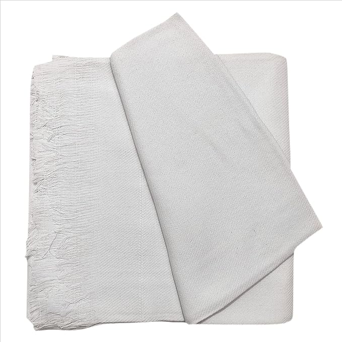 Bunkaar Arvore Hand Woven Thick and Heavy 100% Cotton Soft Beautiful Khes/Comforter/Chadar/Single AC Blanket, Set of 1 Pc, Size- 275cm X 150cm (White), Reversible