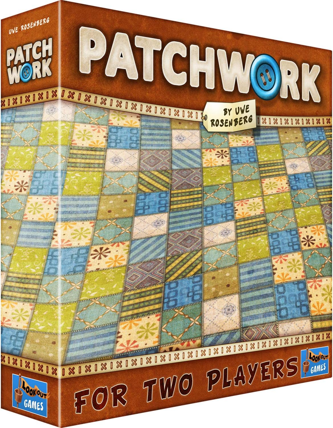 Lookout Games | Patchwork | Board Game | Ages 8+ | 2 Players | 15-30 Minute Playing Time, Multicoloured, 7.87 x 1.77 x 7.87 inches