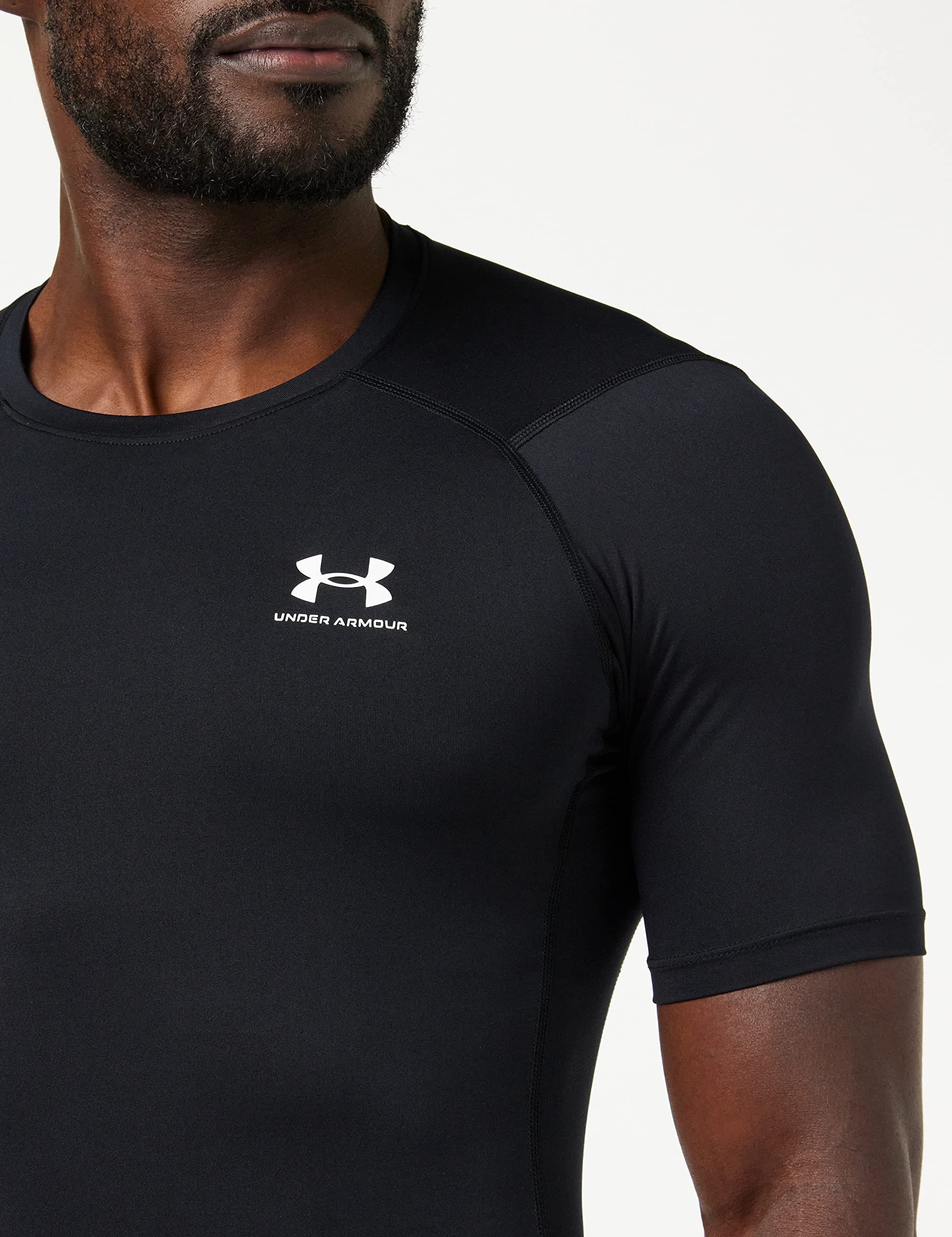 Under Armour UA HG 3/4, Leggings Uomo, Black White, L & UA HG Comp, T Shirt Uomo, Nero (Black/White), L