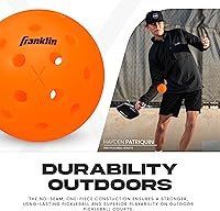 Vista 5 de Franklin Sports X-40 pelotas de Pickleball al aire libre - Bola oficial del Pickleball de EE. UU., APP Tour + US Open - Tamaño reglamentario