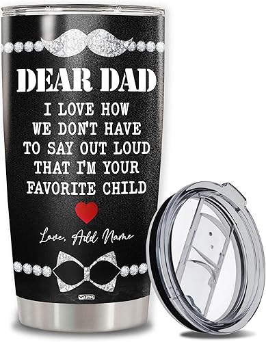 Miniatura 7 de WAZONE Vaso de café personalizado para papá, 20 onzas, 30 onzas, padre e hija, mejores amigos para la vida, taza de viaje de acero inoxidable de