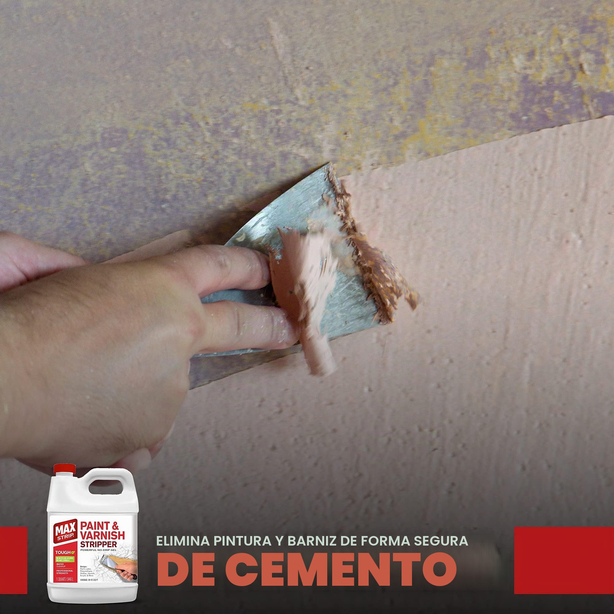 Max Strip Decapante de pintura y barniz de 32 onzas – Decapante de pintura para múltiples capas de pinturas acrílicas, látex, aceite y a base de agua, barnices. Para madera, metal, mampostería, yeso
