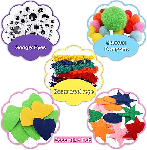 Miniatura 2 de TOPZEA Paquete de 12 kits de fabricación de marionetas de mano, suministros de arte y manualidades para niños, calcetines de fieltro, creativos,