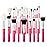 Jessup Brand 25pcs Professional Makeup Brush Set Beauty Cosmetic Foundation Powder Blusher Eye Shadow Blending Concealer Highlight Natural-Synthetic Hair Brushes Set (Rose Carmine/Silver)