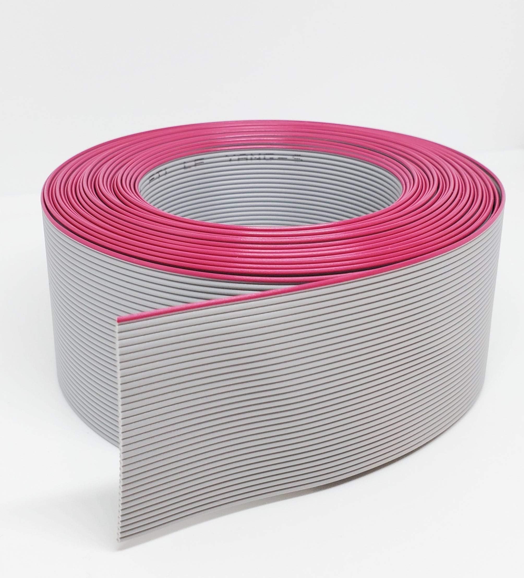 34P 20 Feet Roll 34 Conductors IDC Silver Flat Ribbon Cable for 2.54mm 0.1" IDC Connectors 20-Ft
