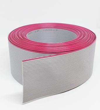 34P 20 Feet Roll 34 Conductors IDC Silver Flat Ribbon Cable for 2.54mm 0.1" IDC Connectors 20-Ft
