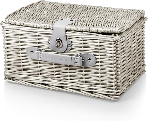 Miniatura 35 de PICNIC TIME Catalina - Cesta de picnic para 2 personas – Cesta de picnic de mimbre con juego de pícnic, patrón a cuadros rojos y blancos rojo/blanco