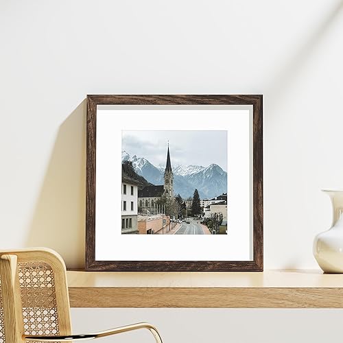 Vista 1012 de Vittanly - Juego de 9 portarretratos, plexiglás resistente a rupturas, exhibe fotos de 12 x 12 pulgadas o, con paspartú, de 8 x 8 pulgadas, marcos