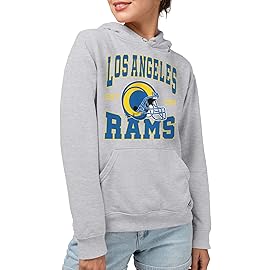 Junk Food Clothing x NFL - Los Angeles Rams - Team Helmet - Unisex Adult Pullover Fleece Hoodie for Men and Women - Size X-Large