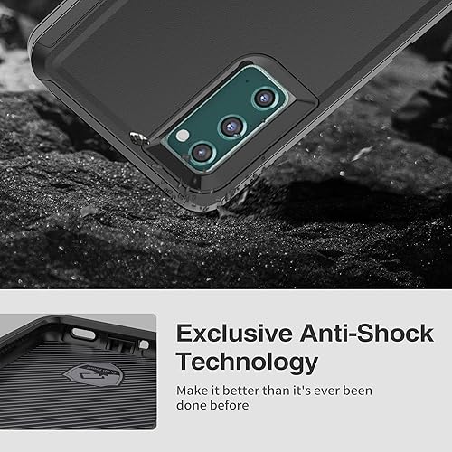 Miniatura 4 de Funda protectora resistente de goma resistente a prueba de golpes para Samsung Galaxy S20 FE 5G (3 capas) para Samsung Galaxy S20 FE (negro)