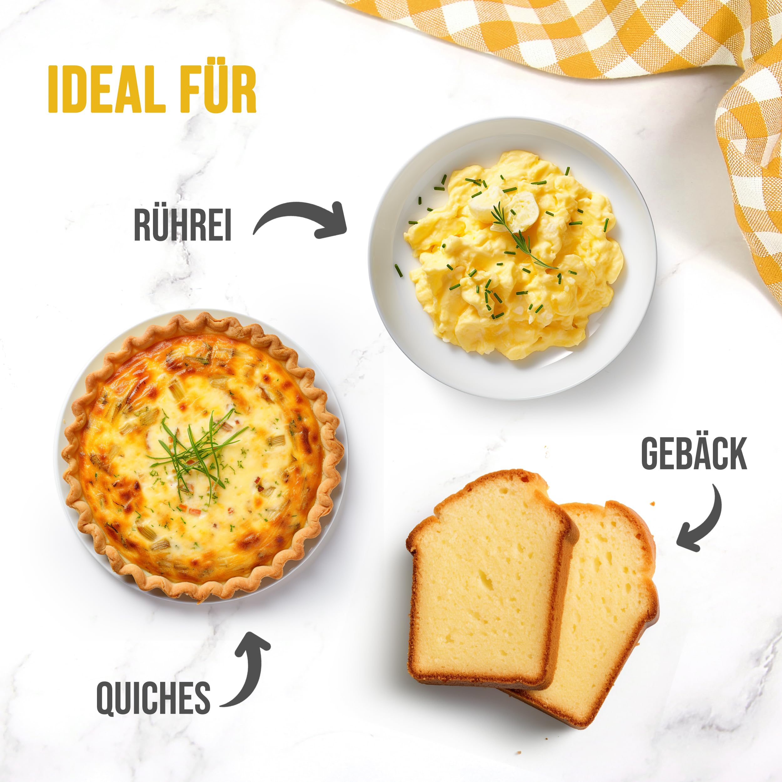 EASY YUMMY - Vollei-Eipulver (1000g = 80 Eier) aus Regionalen Niederländischen Freiland-Eiern | mit 1-Ei-Messlöffel | Wiederverschließbarer Beutel, lange Haltbarkeit | Rührei, Kochen, Backen | 100% Ei