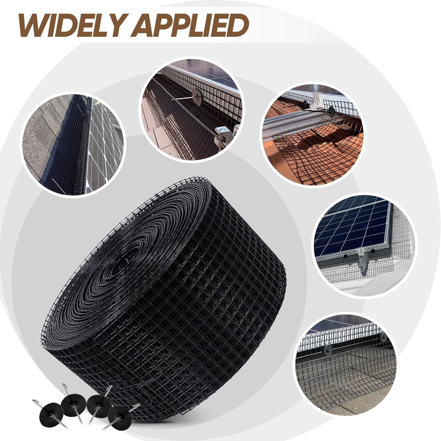 10" x 100ft Solar Panel Bird Guard, Protection Net 1/2" Mesh PVC Coated Galvanized Steel, Animal Barrier with 70 Fastener Clips for Roof Solar Panels (10in X 120ft)