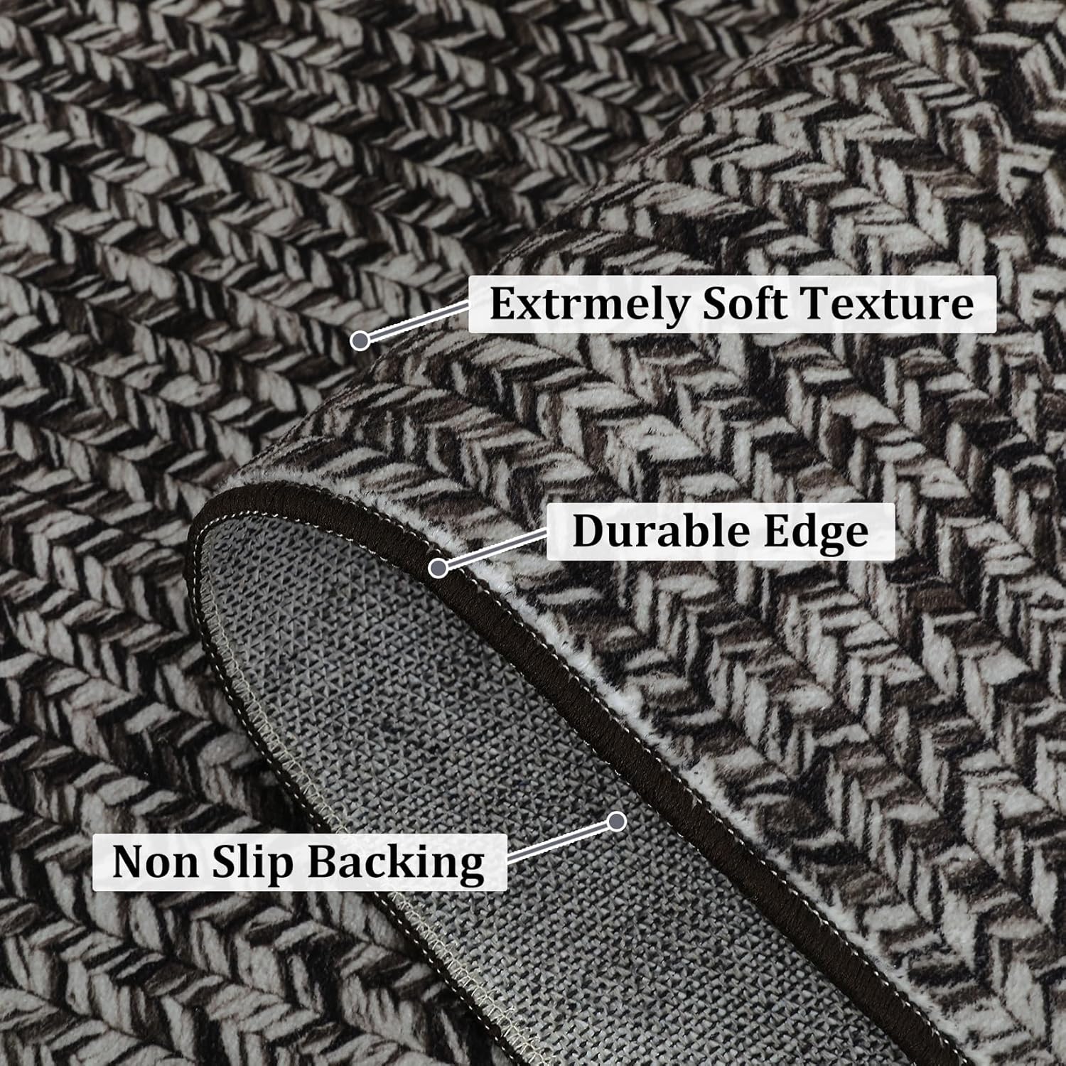 Garvee Printed Rug (Not Woven!) Washable Runner Rugs 2x6 Non Slip Kitchen Rugs Indoor Entryway Rug Farmhouse Soft Bath Mat Stain Resistant Carpet for Bedroom Hallway Laundry Nursery 2'x6'