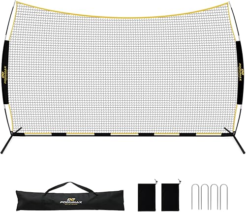Miniatura 8 de PodiuMax Red de Barrera de Contención de 16x10 Pies, Barrera de Béisbol y Baloncesto con Marco de Acero Mejorado, Red Protectora para Béisbol,