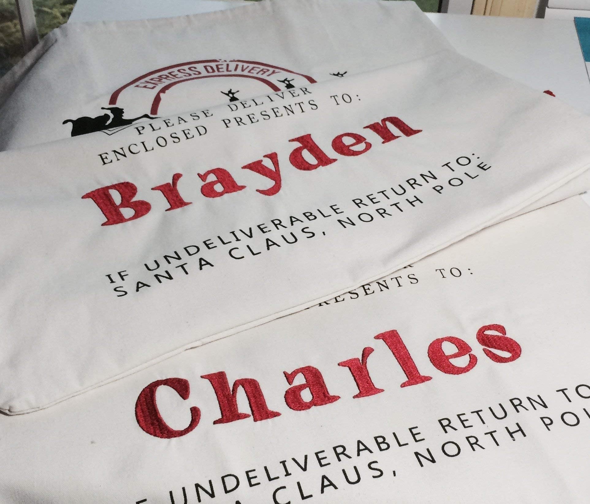 Personalized Santa Sack - Santa Bag - Christmas Sack - Christmas Bag - Christmas Gift Bag - Christmas Bags - Custom Santa Sack - Natural Sleigh