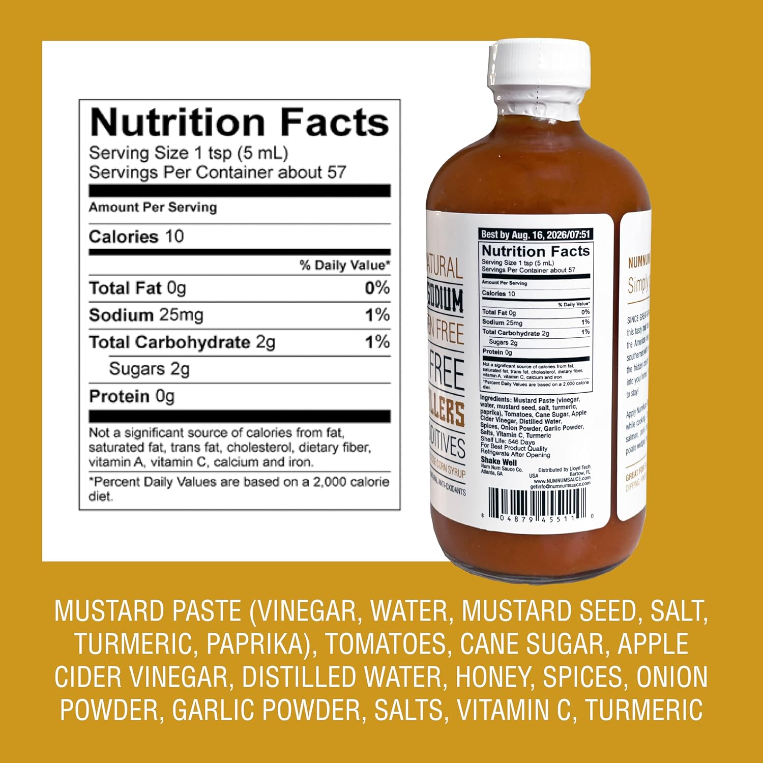 Num Num Sauce Kit - Mustard Sauce Bundle - Pack of 2 (10oz Bottles) - Southern Style Grill and Dipping Mustard - Low Sodium, Fat-Free, No Preservatives and Gluten-Free