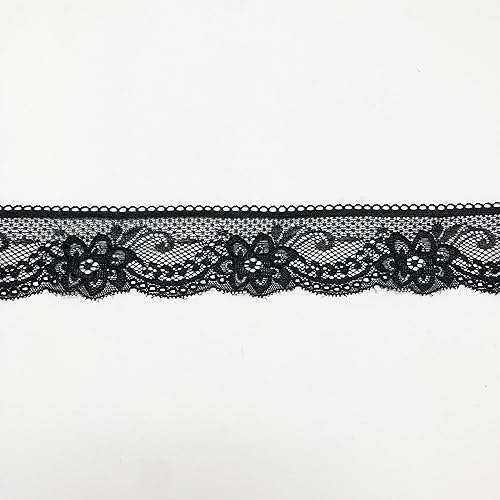 Miniatura 9 de Yachirobi Ribete de encaje de 2 pulgadas, 2.0 in de ancho, cinta de encaje blanco de 6 yardas de largo para vestir coser, longitud de la manga