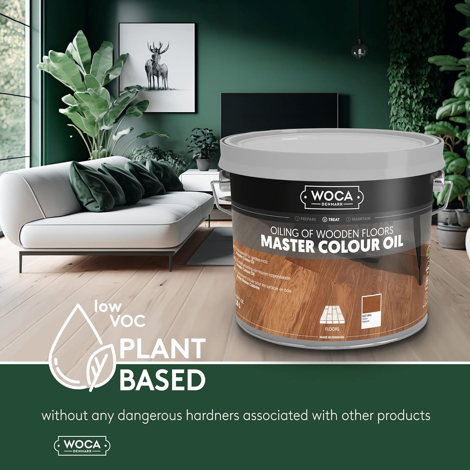 WOCA Denmark – Master Color Oil – Plant Based Oil Penetrating Stain and Finish for Wood Furniture, Floors, Trim and Cabinets– 1.5oz Sample – Rhode Island Brown