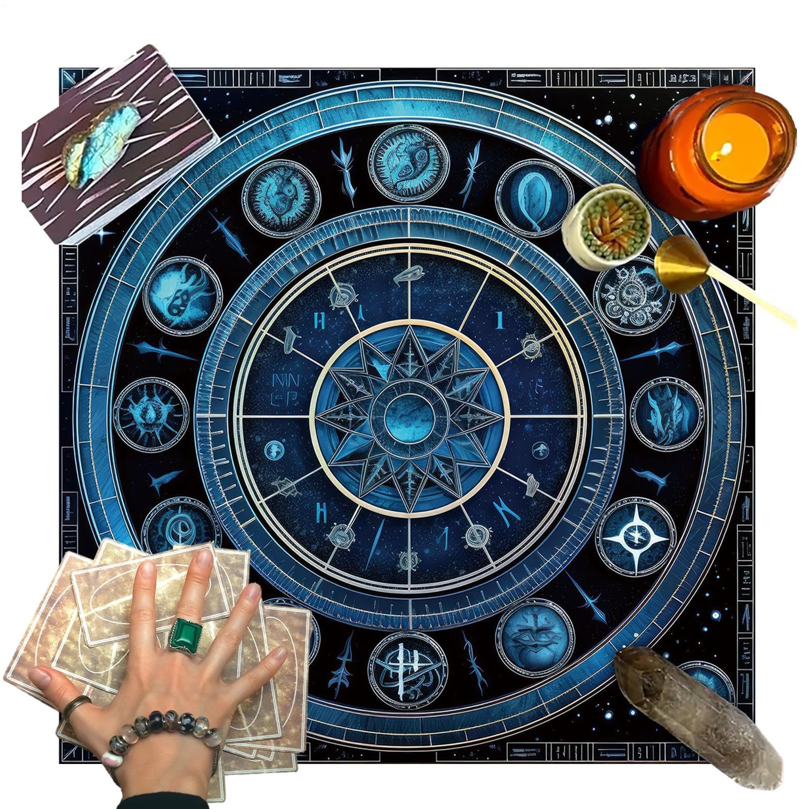 Tovaglia – Per Tarocchi | Divinazione Lettura Carta Tovaglia con Multiuso Giochi da Tavolo Forniture & Tessuto Altare per Incontri di Classe, Festa di e Intrattenimento in Famiglia