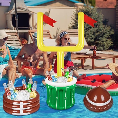 Miniatura 2 de Zhanmai 2 piezas inflables de fútbol enfriador de bebidas suministros de fiesta de fútbol inflable poste y soporte para piscina para fiesta temática