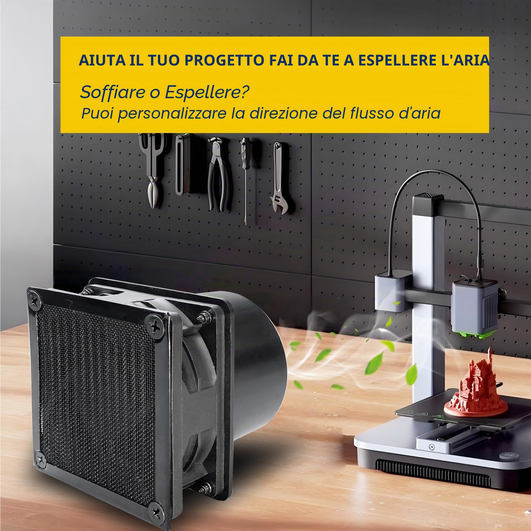 Ventilatore in linea da 80 mm, 4500 giri/min, DC12 V, doppio cuscinetto a sfera, kit estrattore di scarico aria per laser 3D, cabina di verniciatura (controller display LED, flangia di canale da 75 mm