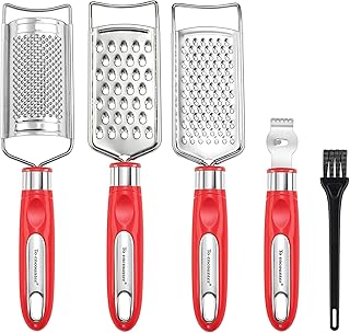 To encounter Cheese Grater Set, Set of 5 Food Grater for Vegetable, Fruit, Chocolate Stainless Steel Multi-purpose Kitchen...