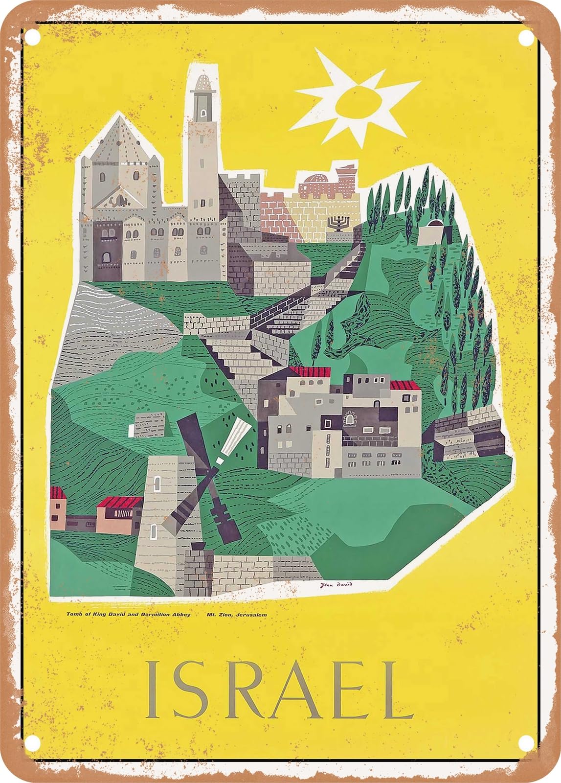 METAL SIGN - 1960 Israel Vintage Ad home decor