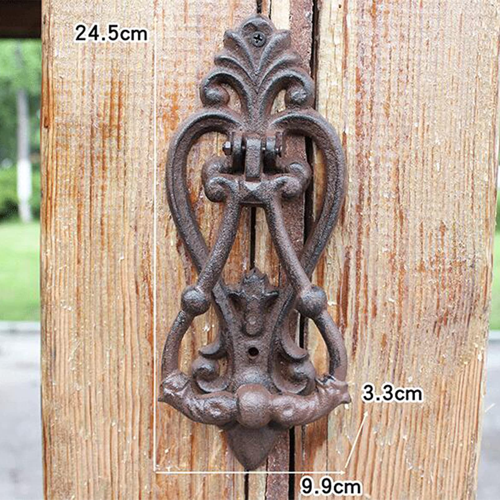 Battente per Porta Antico in Ghisa, Maniglia per Porta Del Cortile in Legno in Stile Country Americano, Accessori per Porte Creative