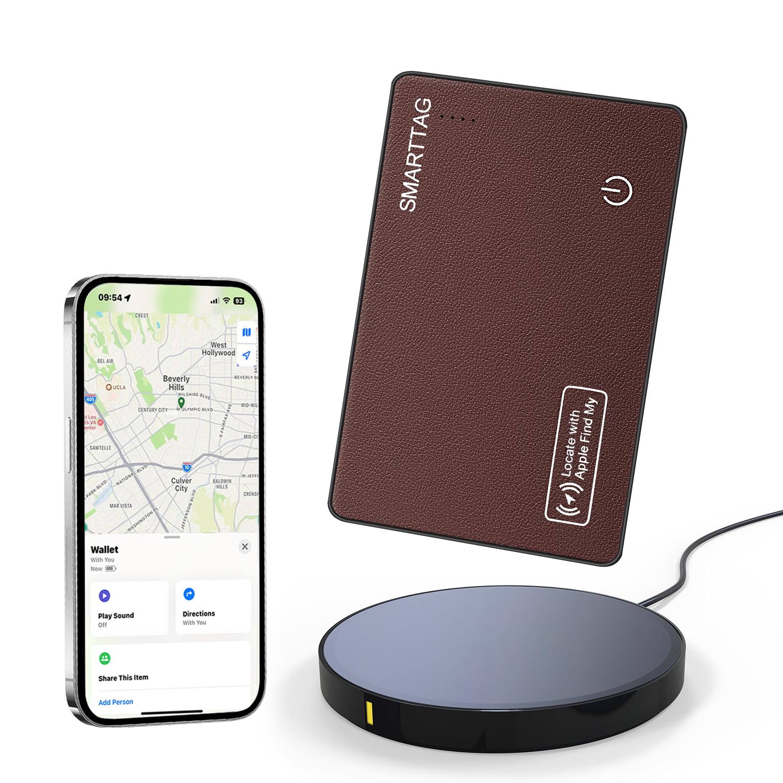 Wallet Tracker Card for Apple Find My (iOS Only) Compatible Smart Wallet Air Tag Tracking for Keys Luggage Anti-Loss Finder Tag Air Tags Card (Brown/1PC)-image-22