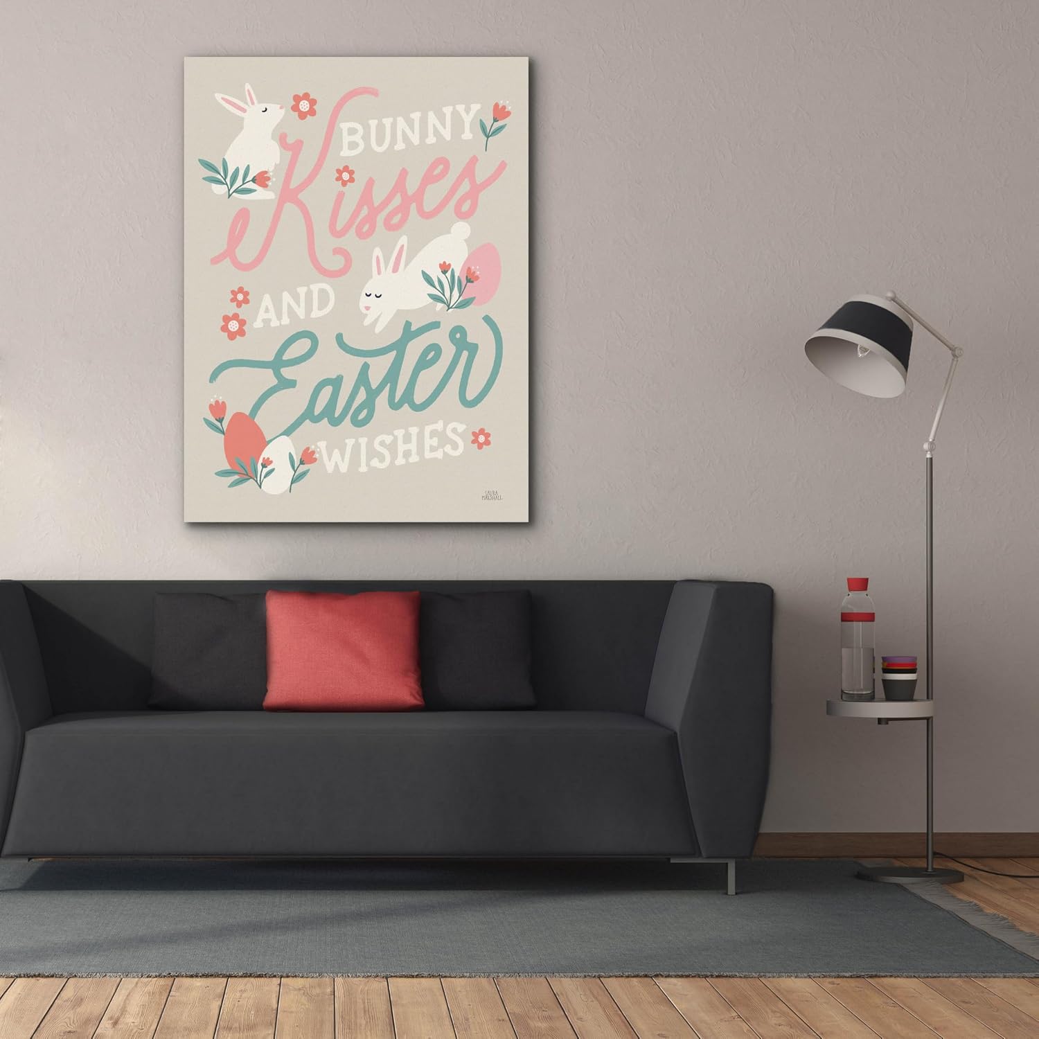 Epic Graffiti 'Bunny Kisses 2 Beige' by Laura Marshall Canvas Wall Art, 40" x 54"