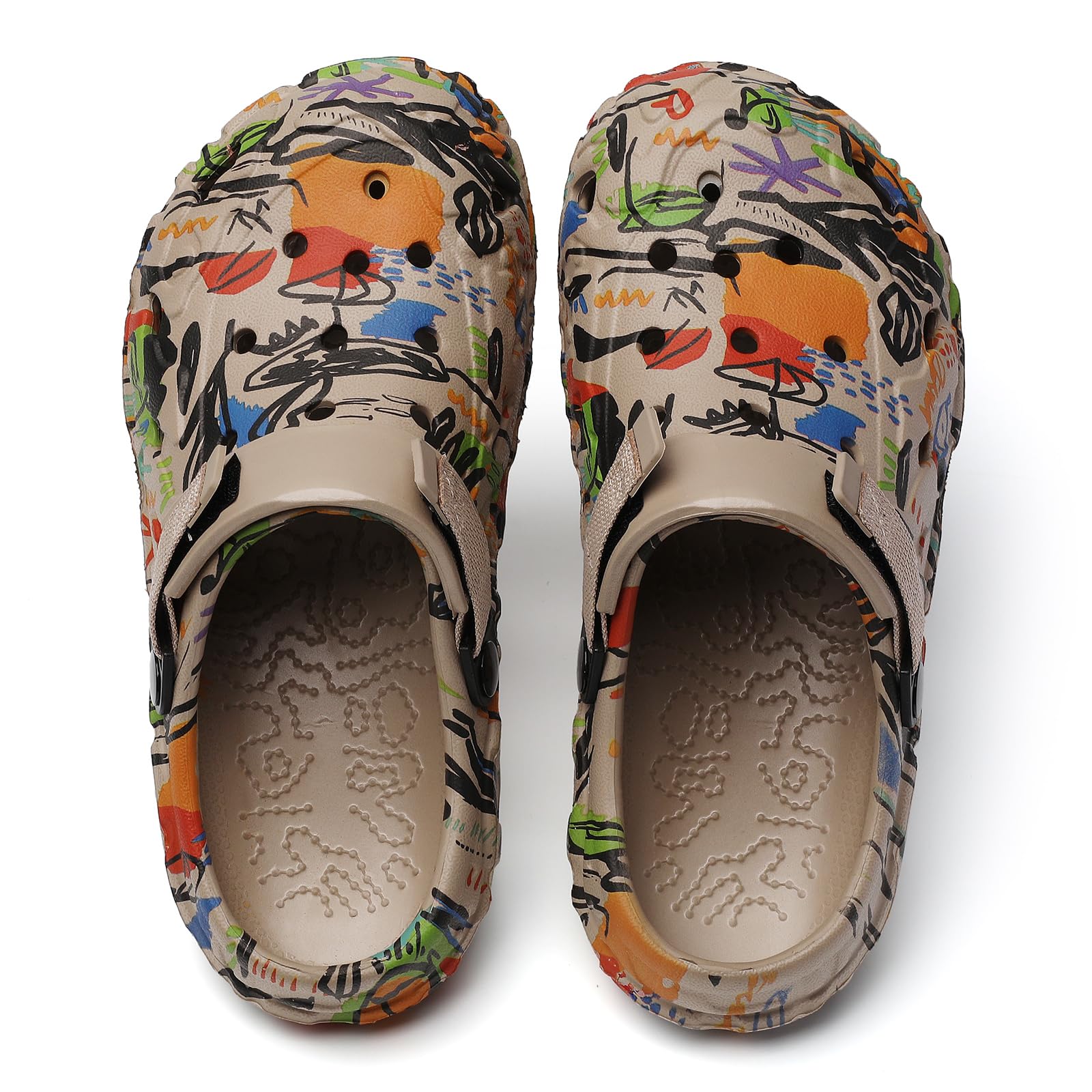 CERYTHRINA Zuecos para Hombre, Transpirables, Antideslizantes, Zapatos Casuales Estampados para Playa, Piscina, jardín y Caminatas de Verano, Sandalias Ligeras con Estilo EU 35-47