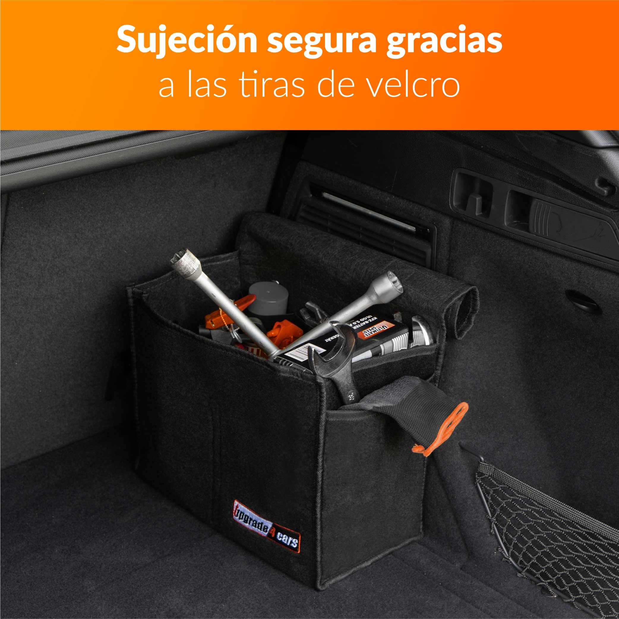 Upgrade4cars Bolsa Maletero Coche de Fieltro | Organizador para Herramientas y Limpieza | Caja Almacenaje Coches Pequeño