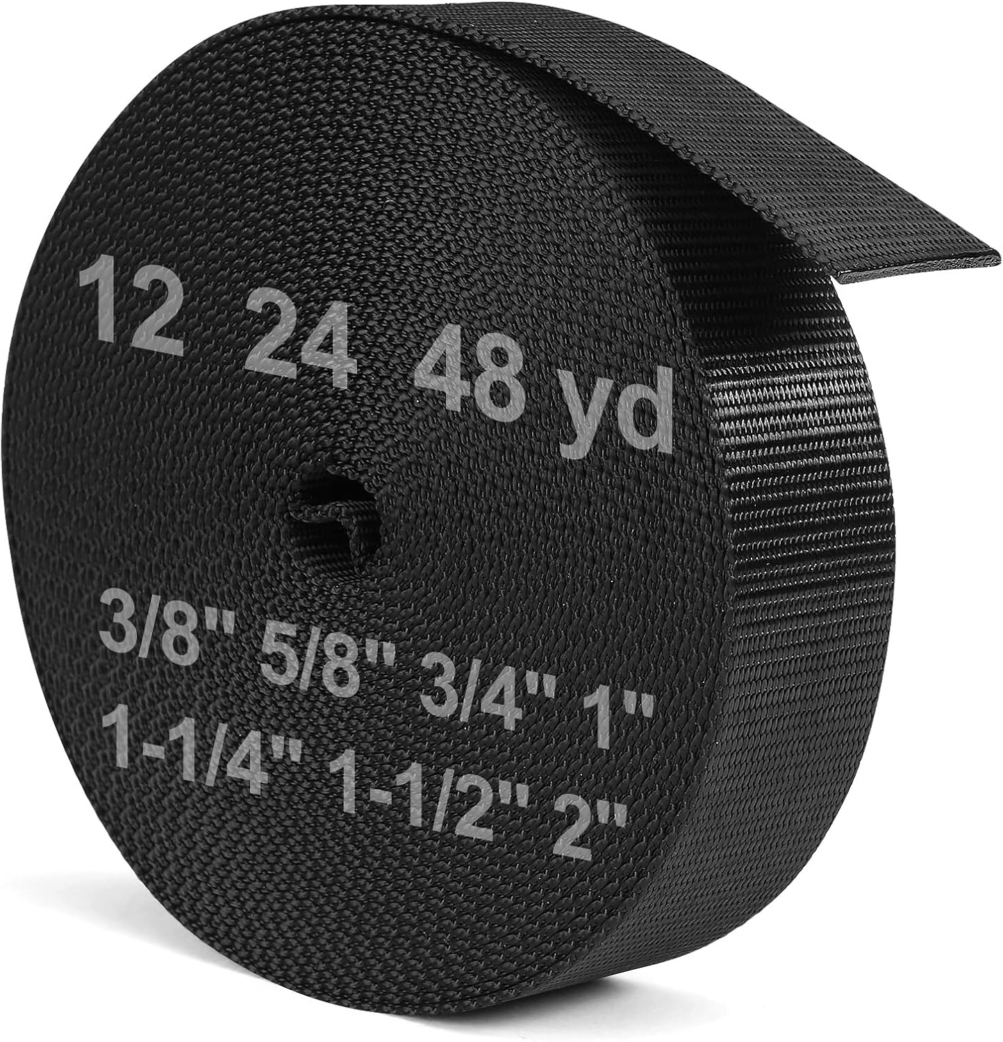 Webbing, Heavy Duty Webbing Straps, Extra Thick Strapping for Outdoor DIY Gear Repair, Black White