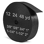 BEYOURD Webbing, Heavy Duty Webbing Straps, Extra Thick Strapping for Outdoor DIY Gear Repair, Black (5/8 x 24 Yard)