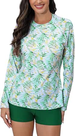 ALLTOKE Women's Two-Piece Rash Guard Set - UPF 50+ UV Protection, Short Sleeve Swim Top & Bottom - View #4