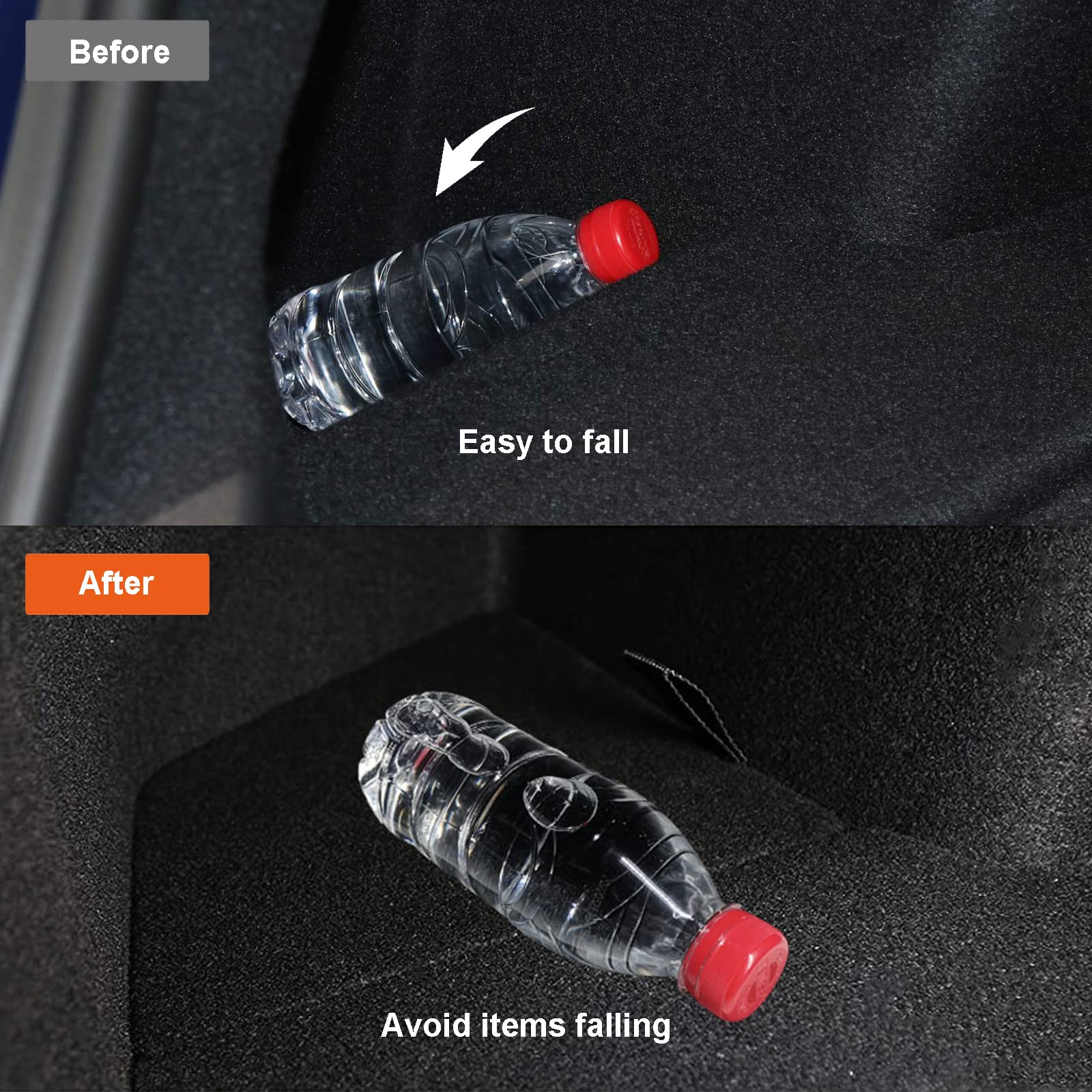 EDYCARX Fit Tesla Model 3 Trunk Organizer, Side Storage Box, Rear Trunk Storage Bin with Cover for 2020 2021 2022 2023 Tesla Model 3 Accessories