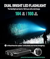 Vista 7 de Blavor - Paquete de batería externa solar, cargador inalámbrico Qi de 10,000 mAh, entrada y salida tipo C, linterna doble superbrillante, brújula