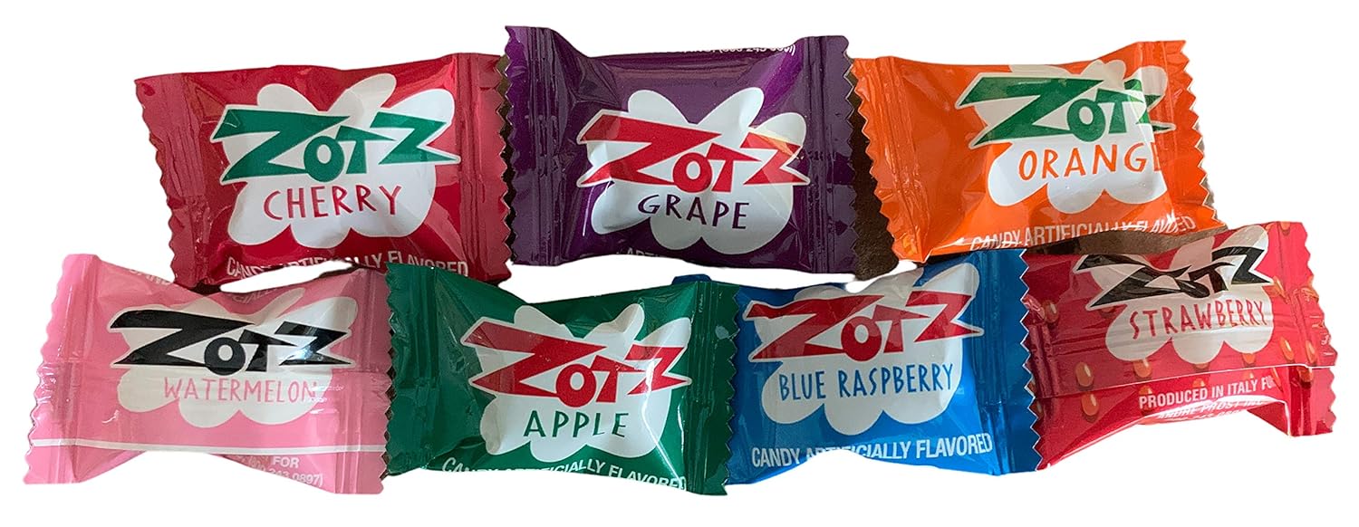 Zotz Fizzy Candy Bundle of 14 Candies 2 Each Cherry Grape