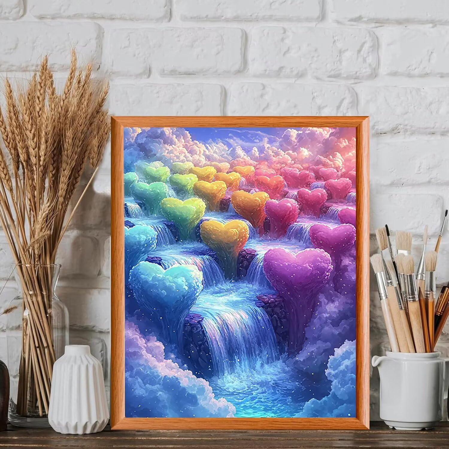 WEISHIWE Malen nach Zahlen Erwachsene Bunt, 70x90cm x-32 | Malen nach Zahlen Erwachsene Leinwand Kit, DIY Handgemalt Ölgemälde Set mit 3-Pinseln und Acrylfarbe für Wanddeko,Ohne Rahmen