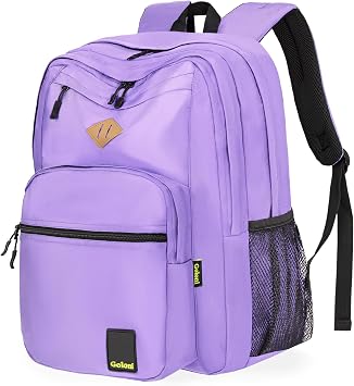 Goloni Backpack for Men Women, 26L Wear-Resistant Water Resistant Backpack for Teens Boys and Girls, Casual Travel Laptop Backpack Purple