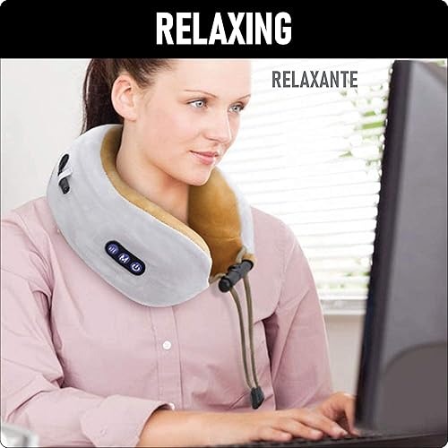 Miniatura 6 de TRAKK Masajeador de cuello y almohada de viaje, almohada de cuello en forma de U y masajeador eléctrico para músculos, hombros, dolor cervical y
