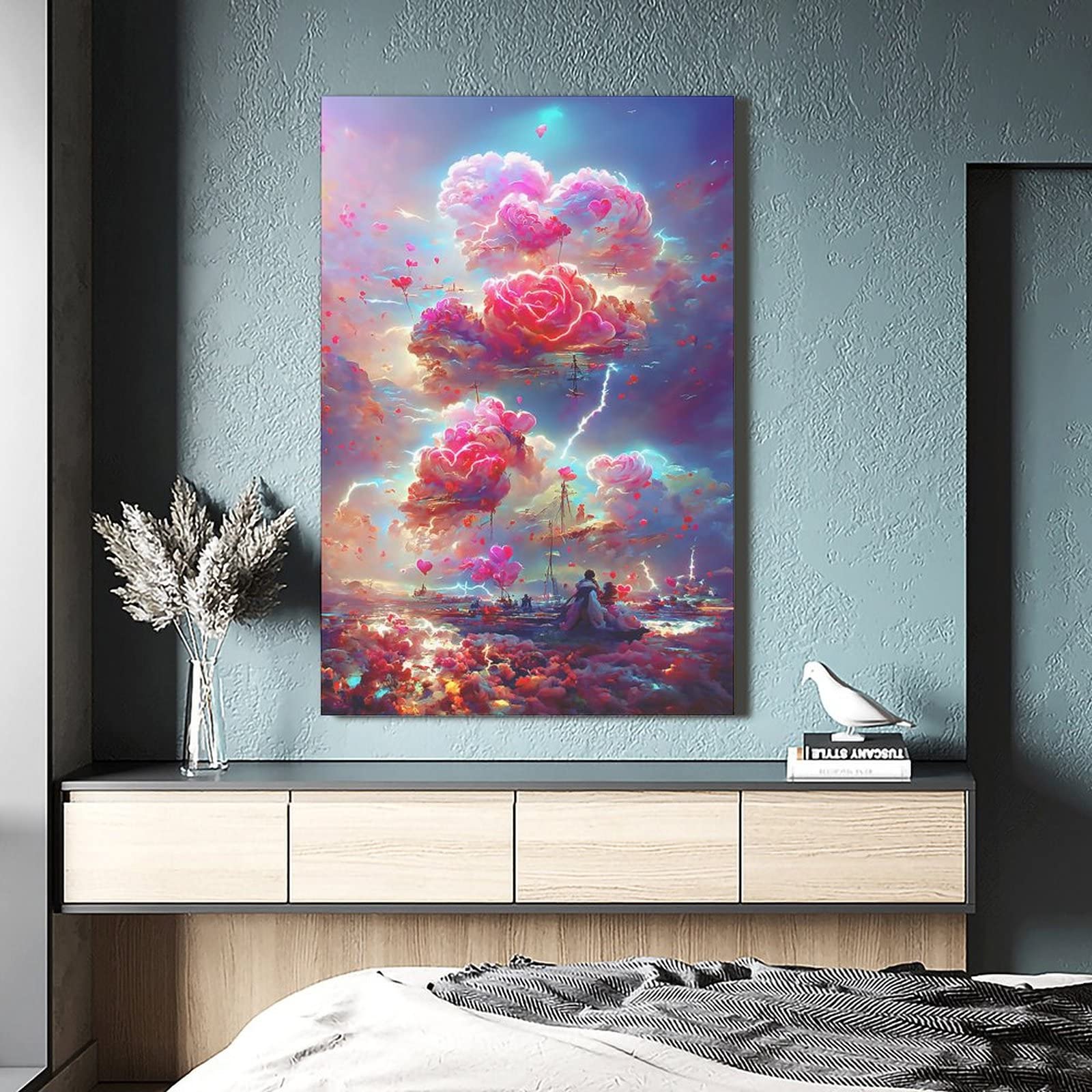 薔薇の壁掛けアート　A71 Amazon.co.jp: 芸術的な壁画「薔薇の爆発」。幻想的な構図 抽象 不思議