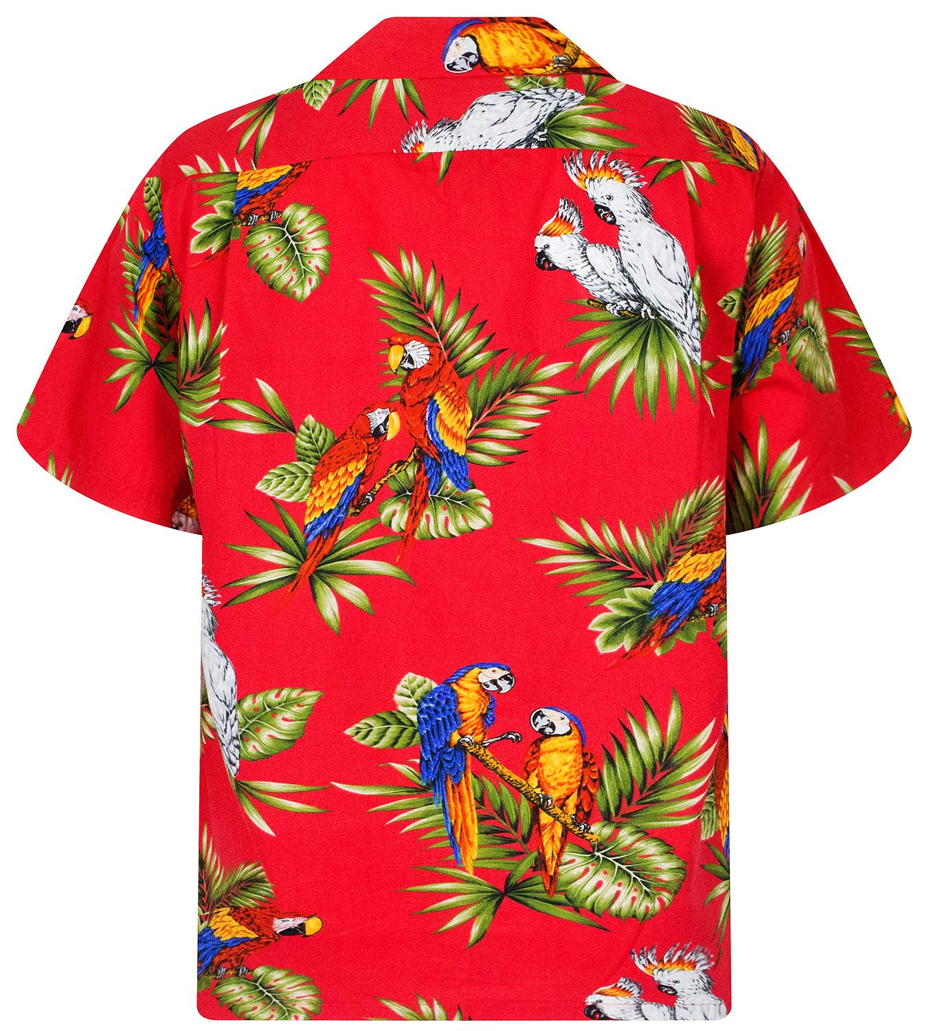 Pacific Legend Originale-Camicia-Hawaiana, Manica-Corta, Kakadu, Rosso, XL