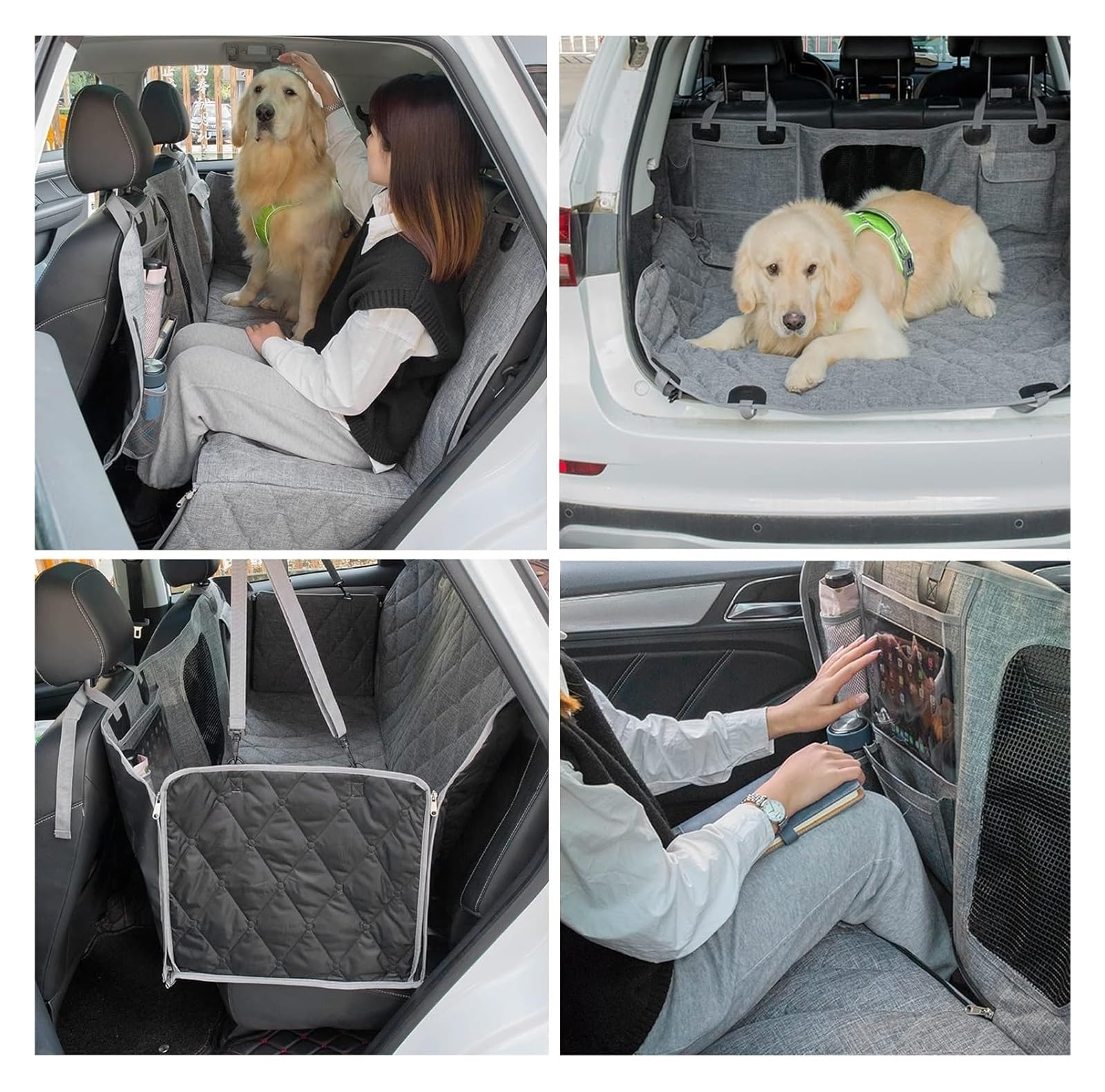 Funda for asiento de coche for perrosFunda protectora for asiento de coche for perros, funda for asiento trasero for perros con ventana de malla, hamaca impermeable y resistente a los arañazos, lavabl